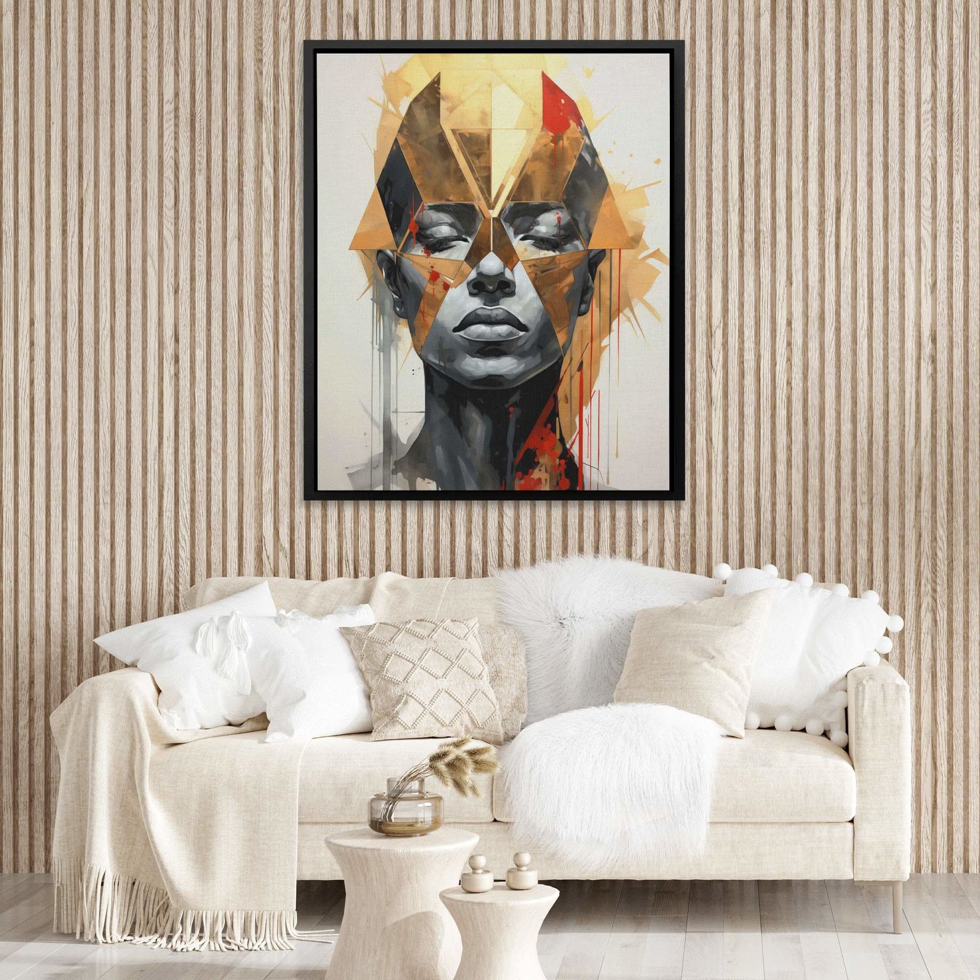 Gold Glint - Gold Mask Canvas Print
