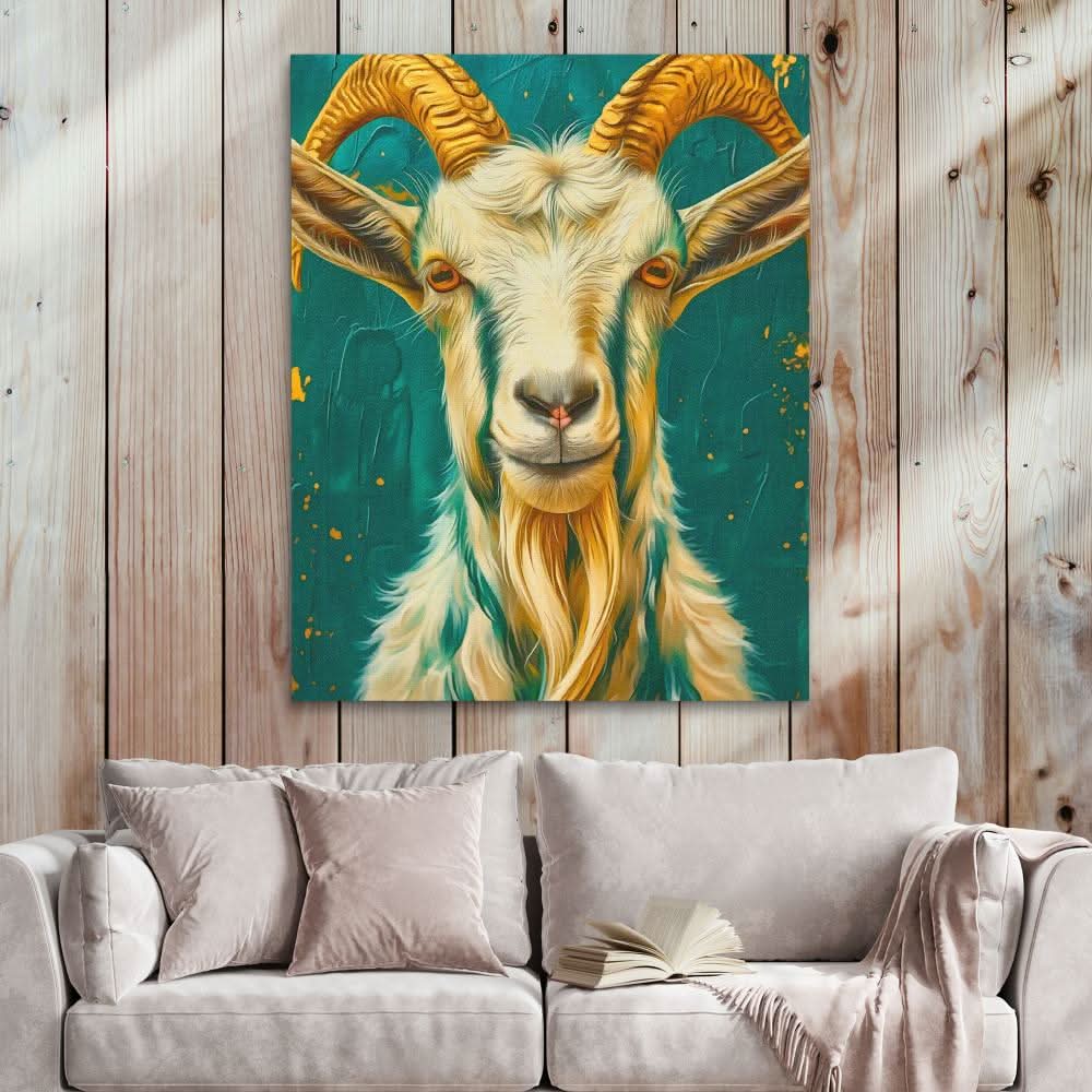 Gold Goat Horns - Gold Wall Art