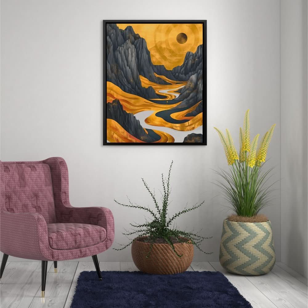 Gold Golf Course - Large Modern Canvas Print
