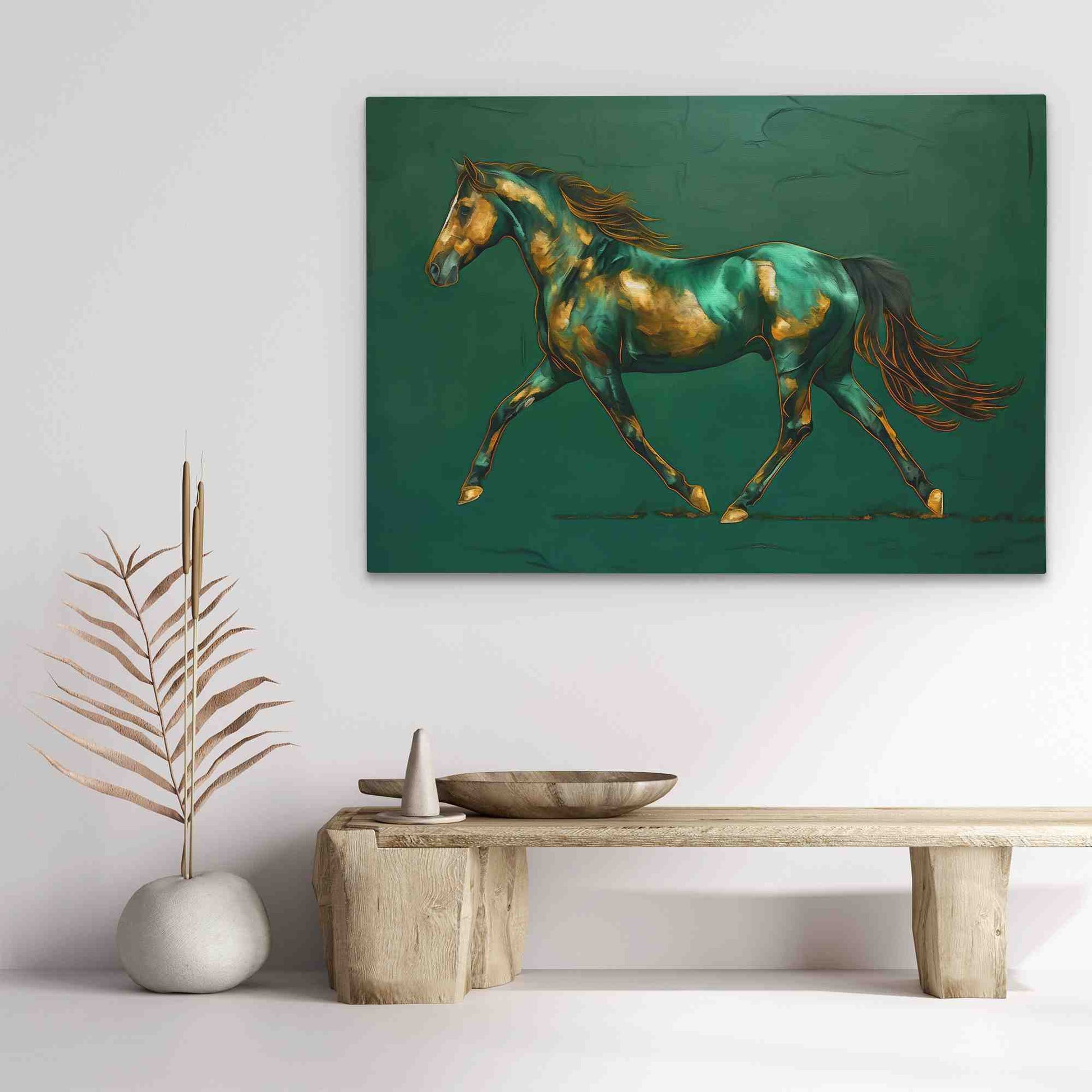 Gold Hooves - Country and Farm Wall Art in Black Frame