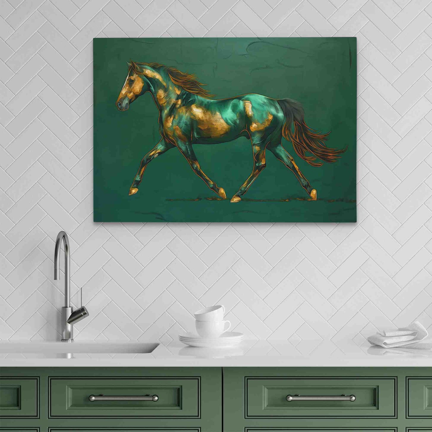 Gold Hooves - Large Abstract Canvas Print