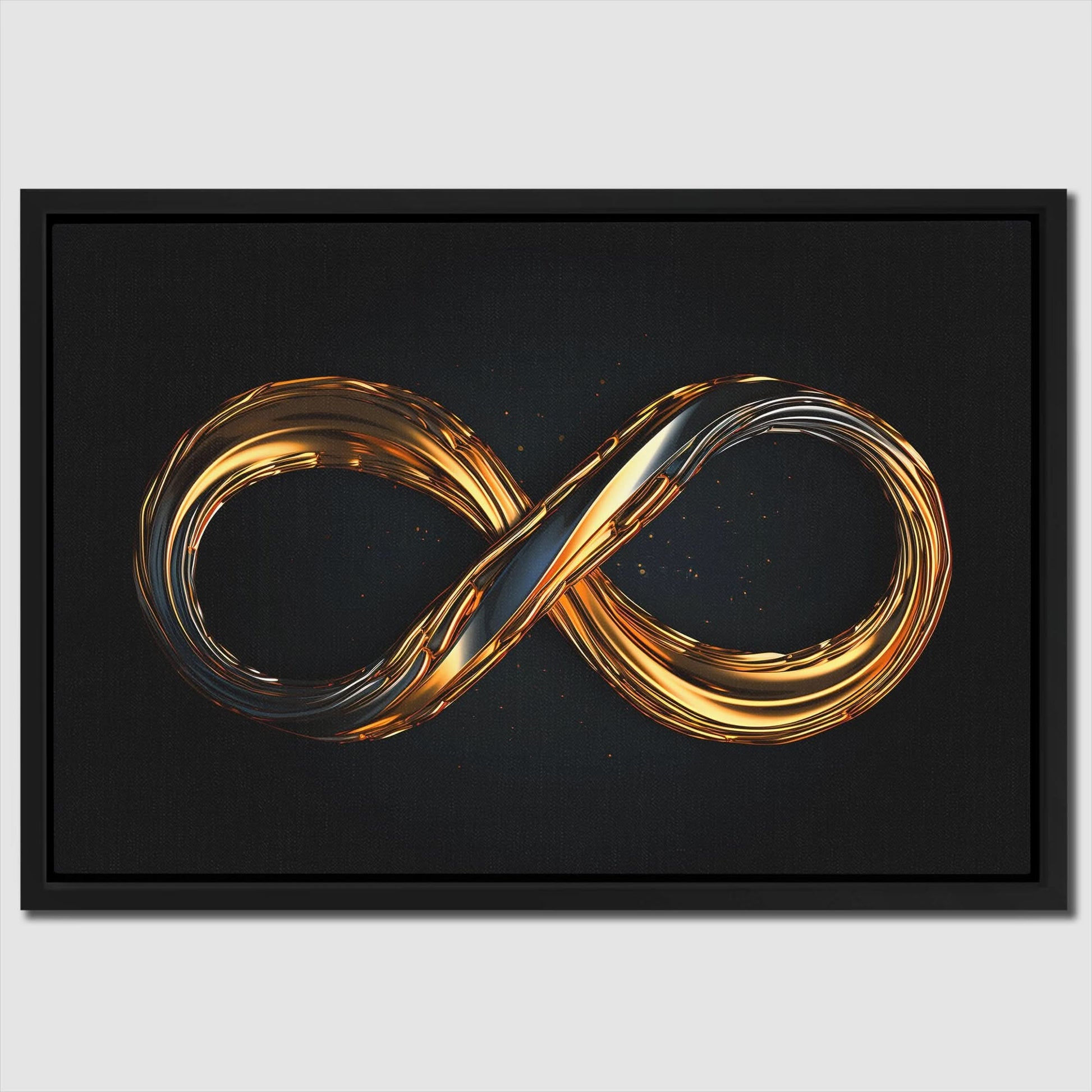 Gold Infinity - Black Horizontal Canvas Print