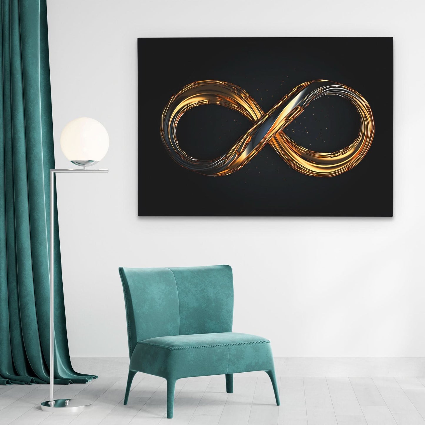 Gold Infinity - Large Abstract Canvas Print