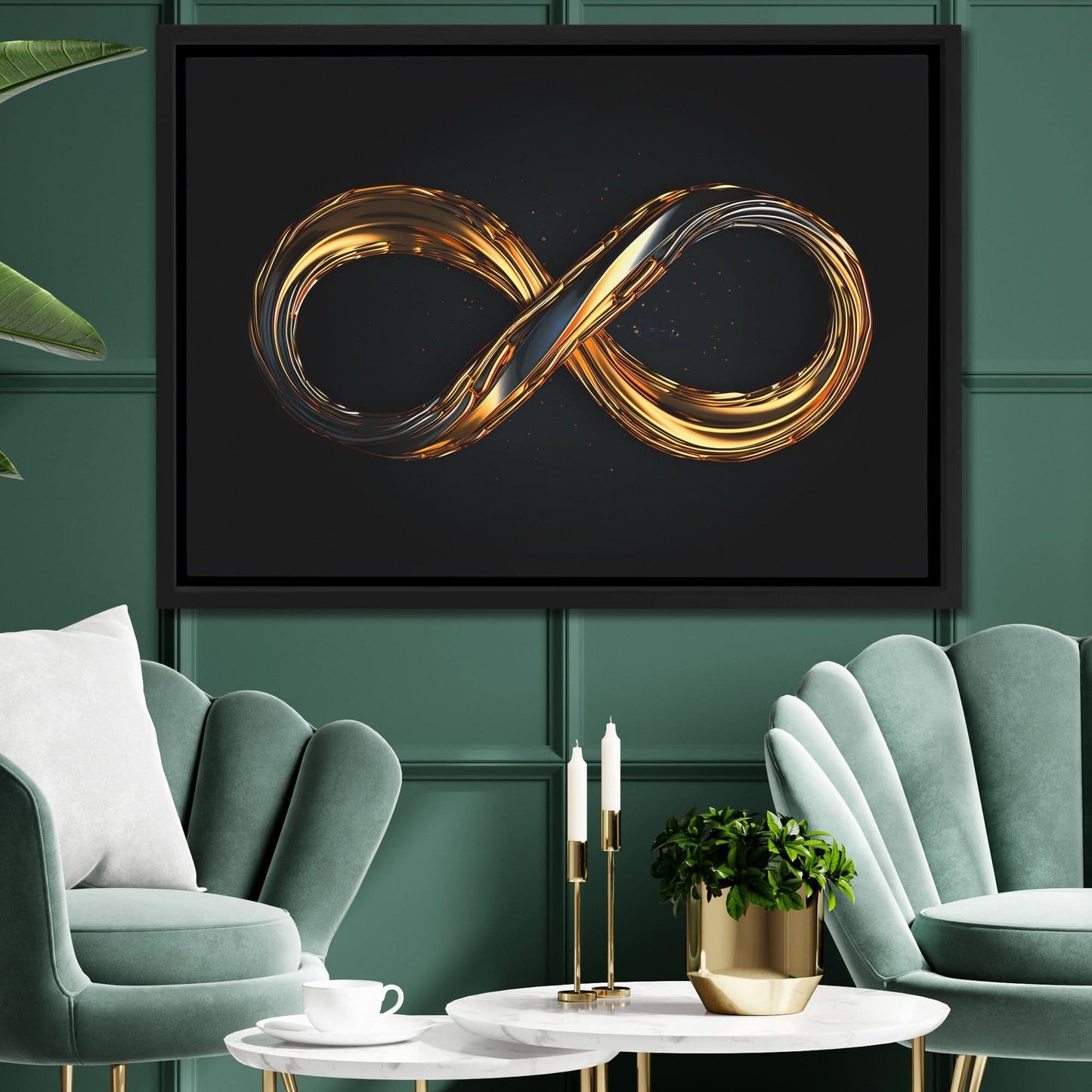 Gold Infinity - Black Wall Art
