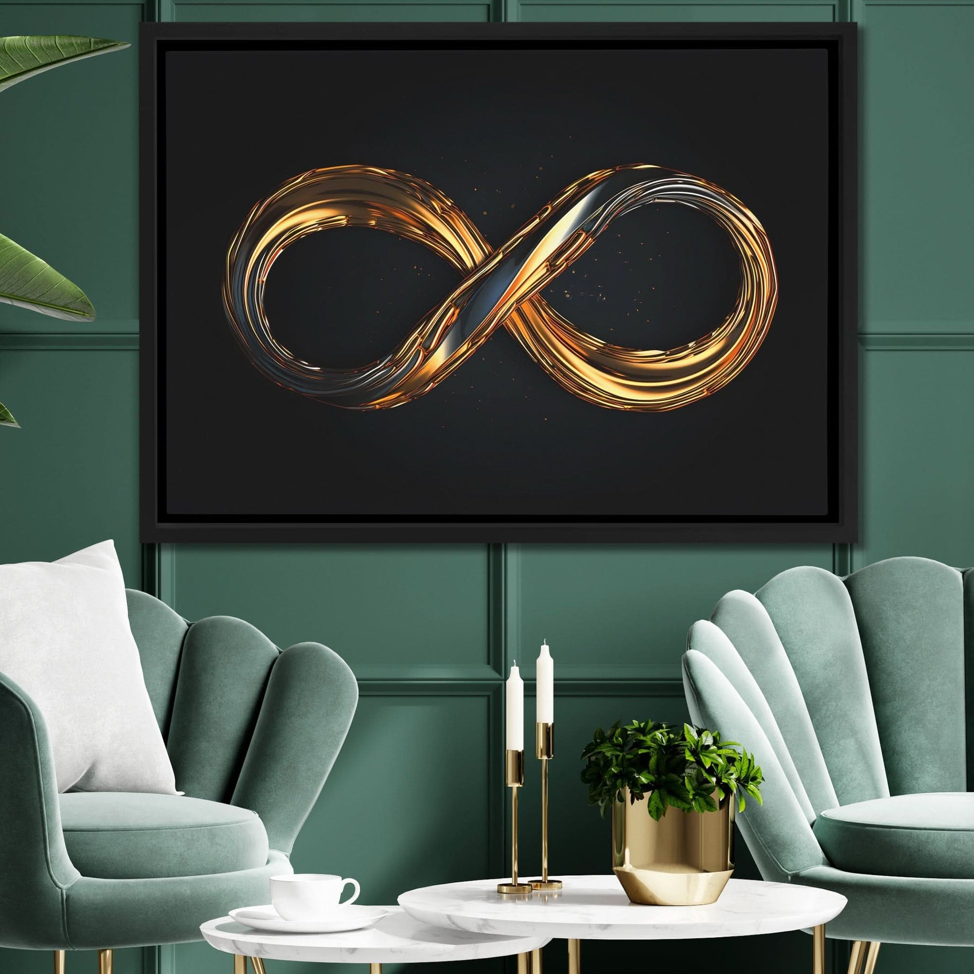 Gold Infinity - Black Wall Art