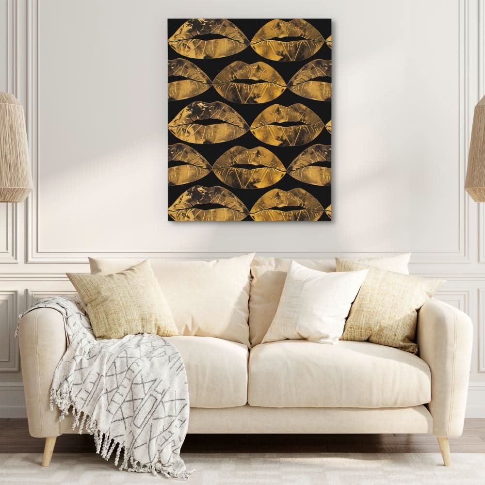 Gold Kisses in the Air - Large Canvas Print