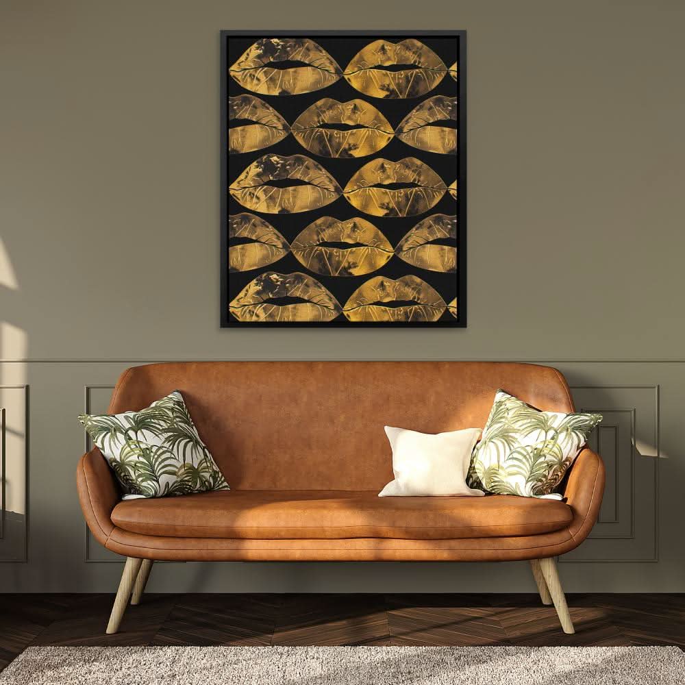 Gold Kisses in the Air - Framed Wall Art