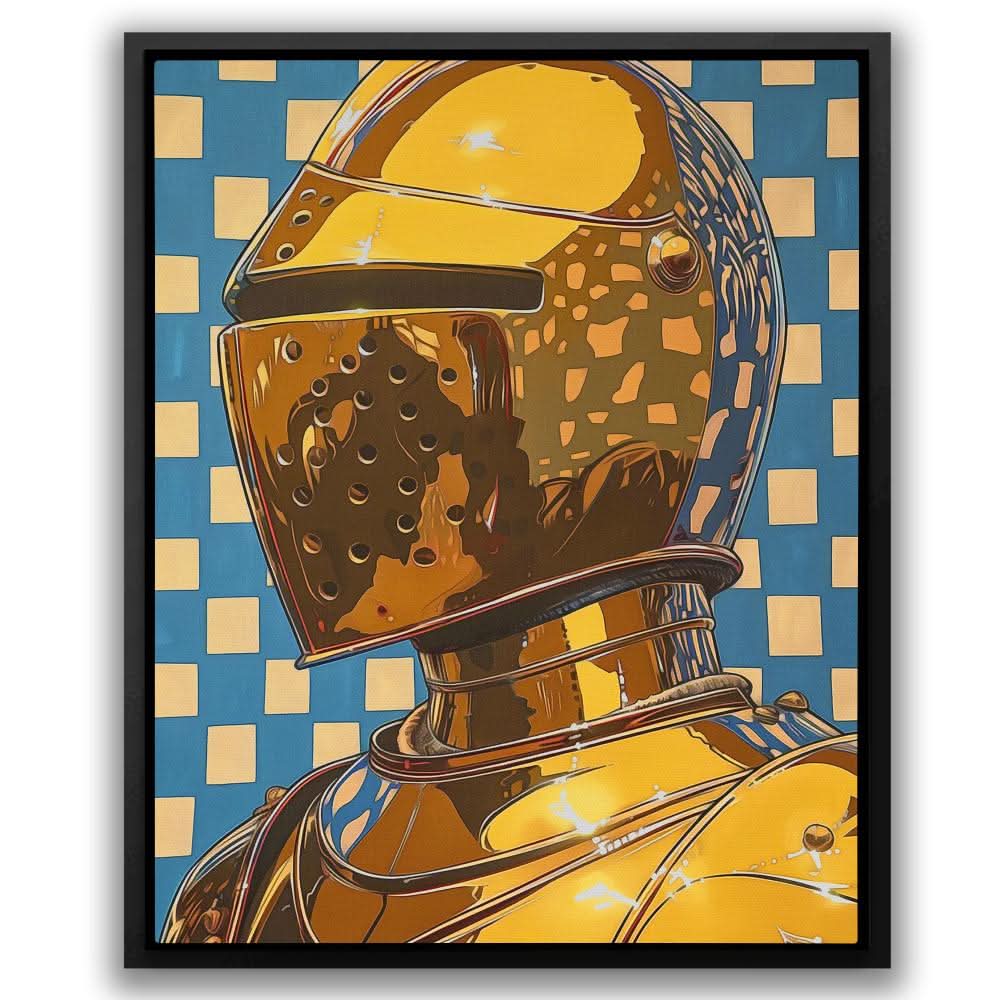 Gold Knight - Blue Knight Canvas Print