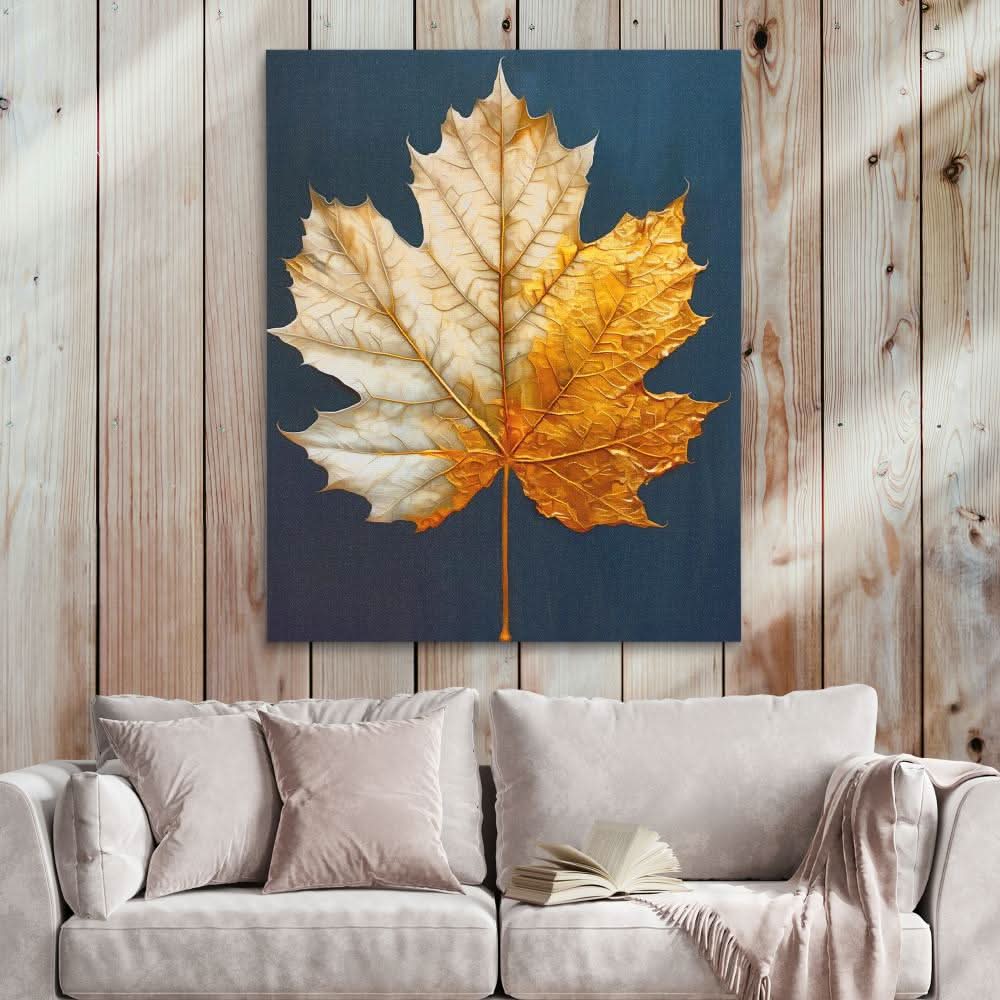 Gold Maple - Wall Art in Black Frame