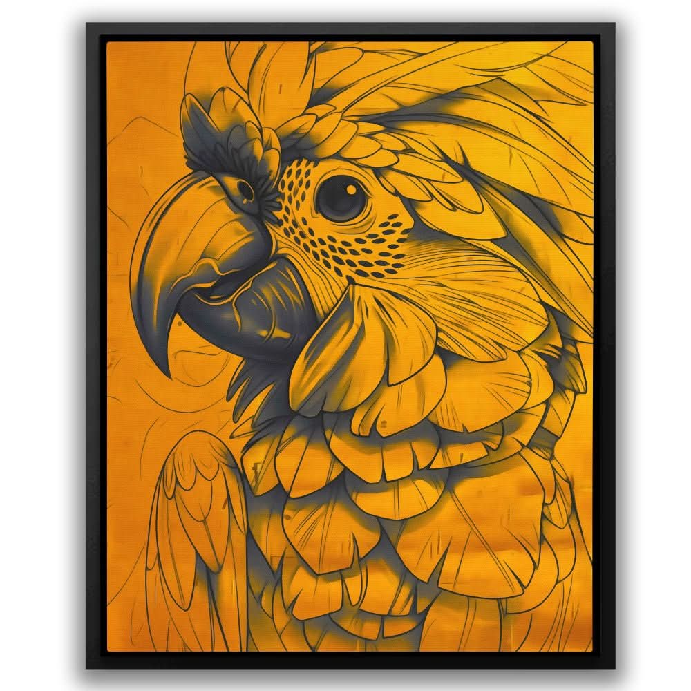 Gold Parrot - Gold Canvas Wall Art