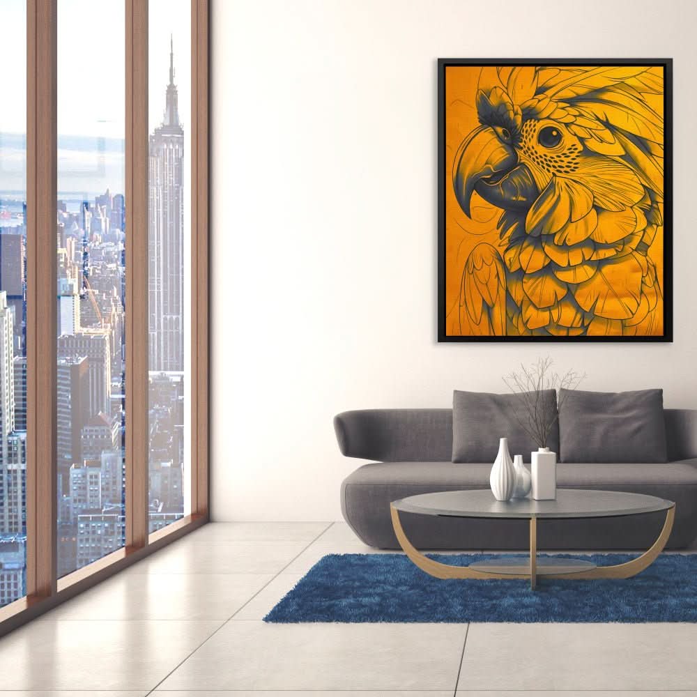 Gold Parrot - Gold Bird Canvas Print