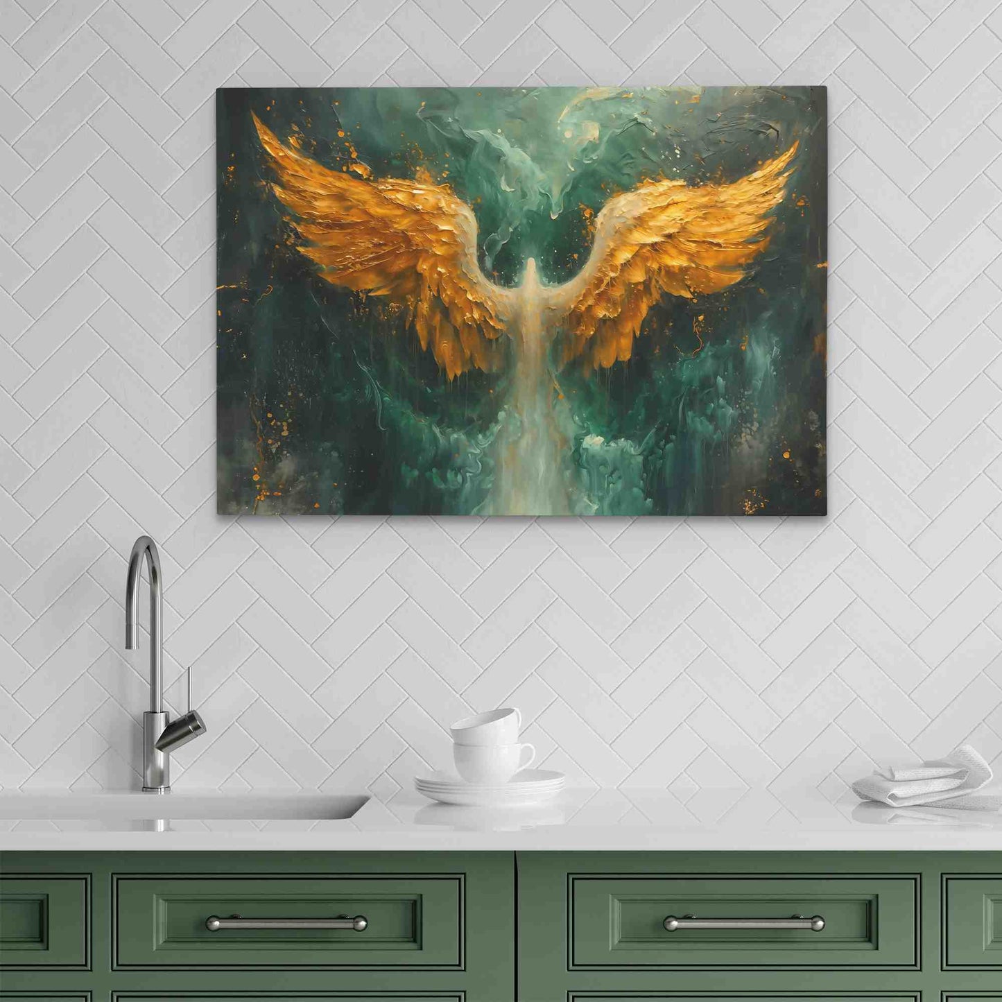 Gold Phoenix Wings - Gold Wall Art