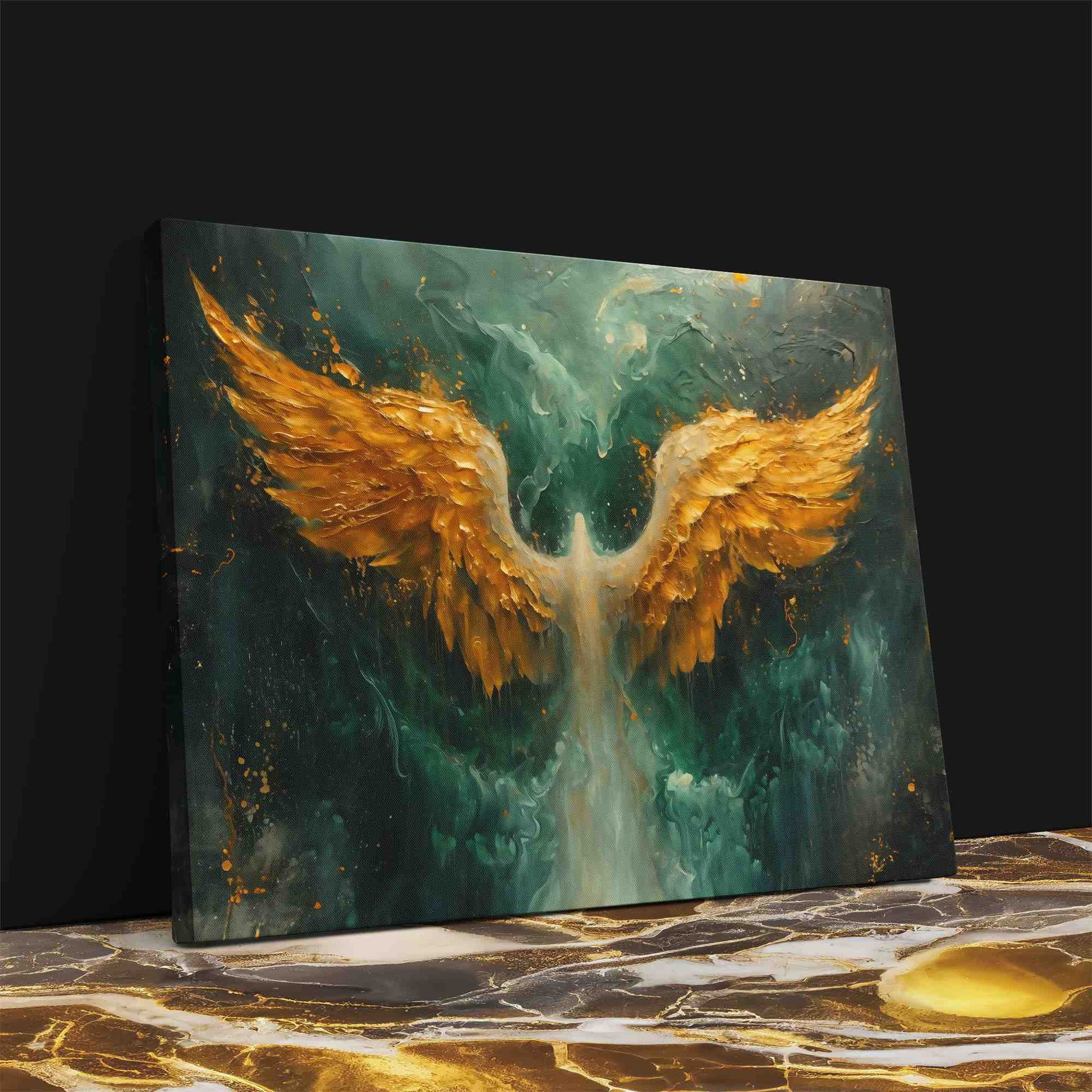 Gold Phoenix Wings - Large Fantasy Canvas Print