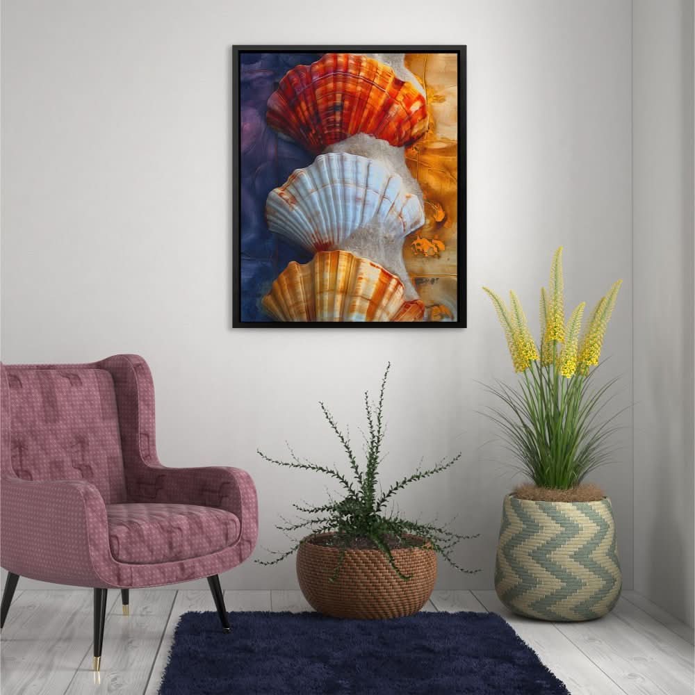Gold Purple Seashell - Large Canvas Print