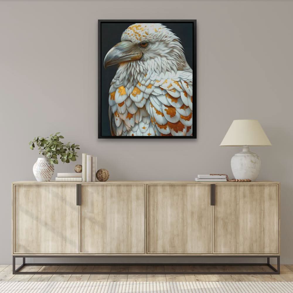 Gold Raven - Gold Bird Canvas Print