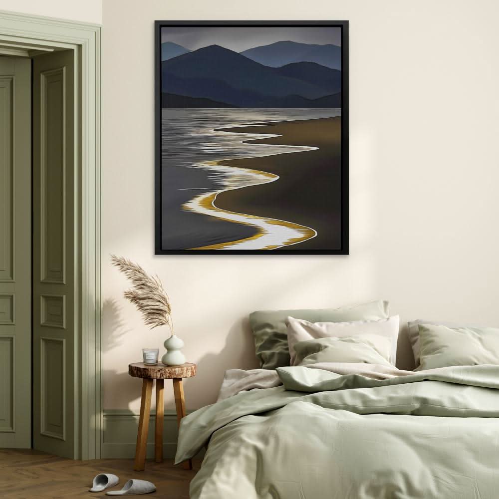 Gold Shoreline - Oversized Landscapes Canvas Wall Art