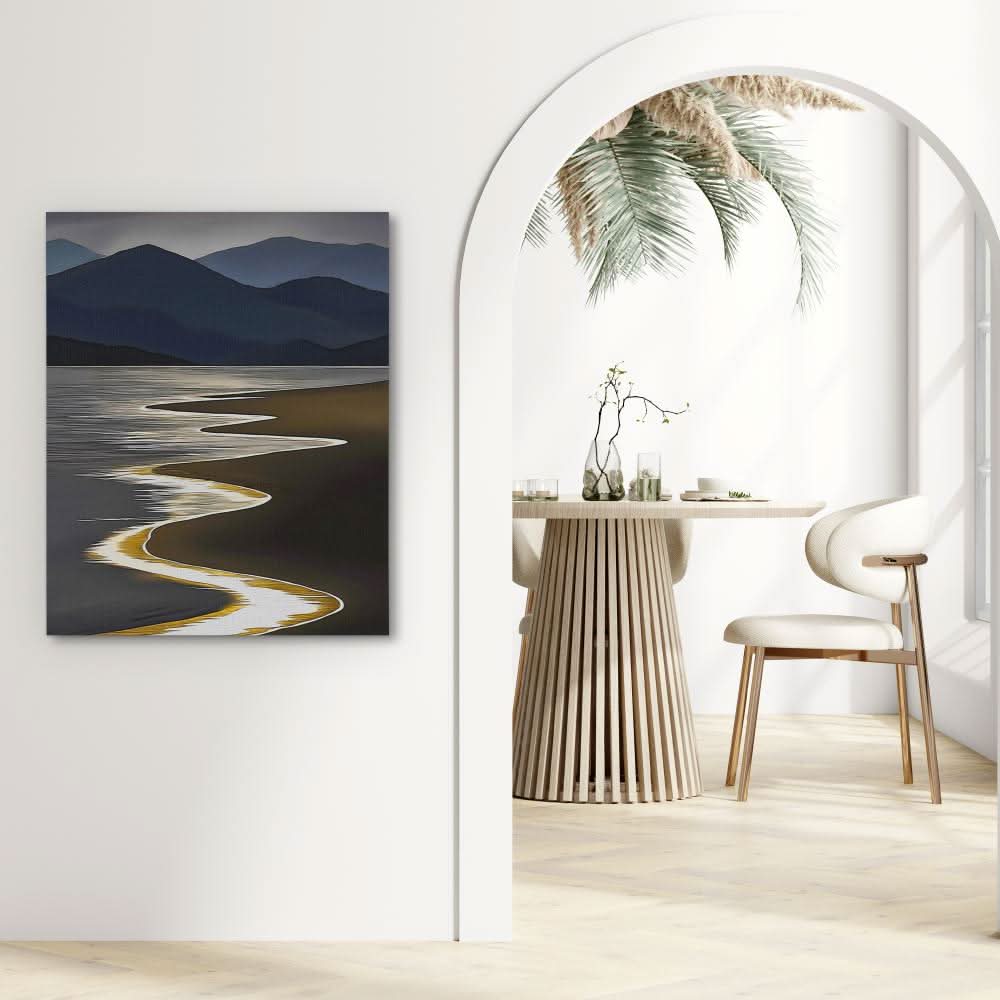 Gold Shoreline - Large Contemporary Canvas Print