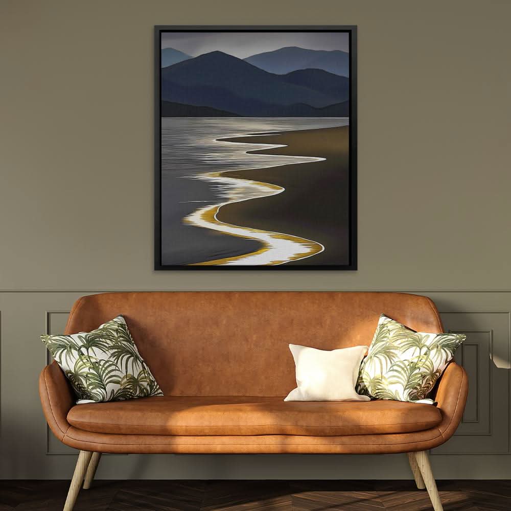 Gold Shoreline - Minimalist Wall Art Print
