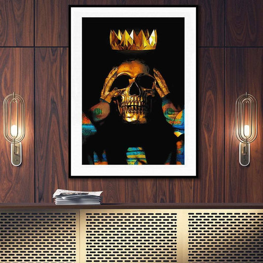 Gold Skull King Semi - gloss Print - Luxury Wall Art