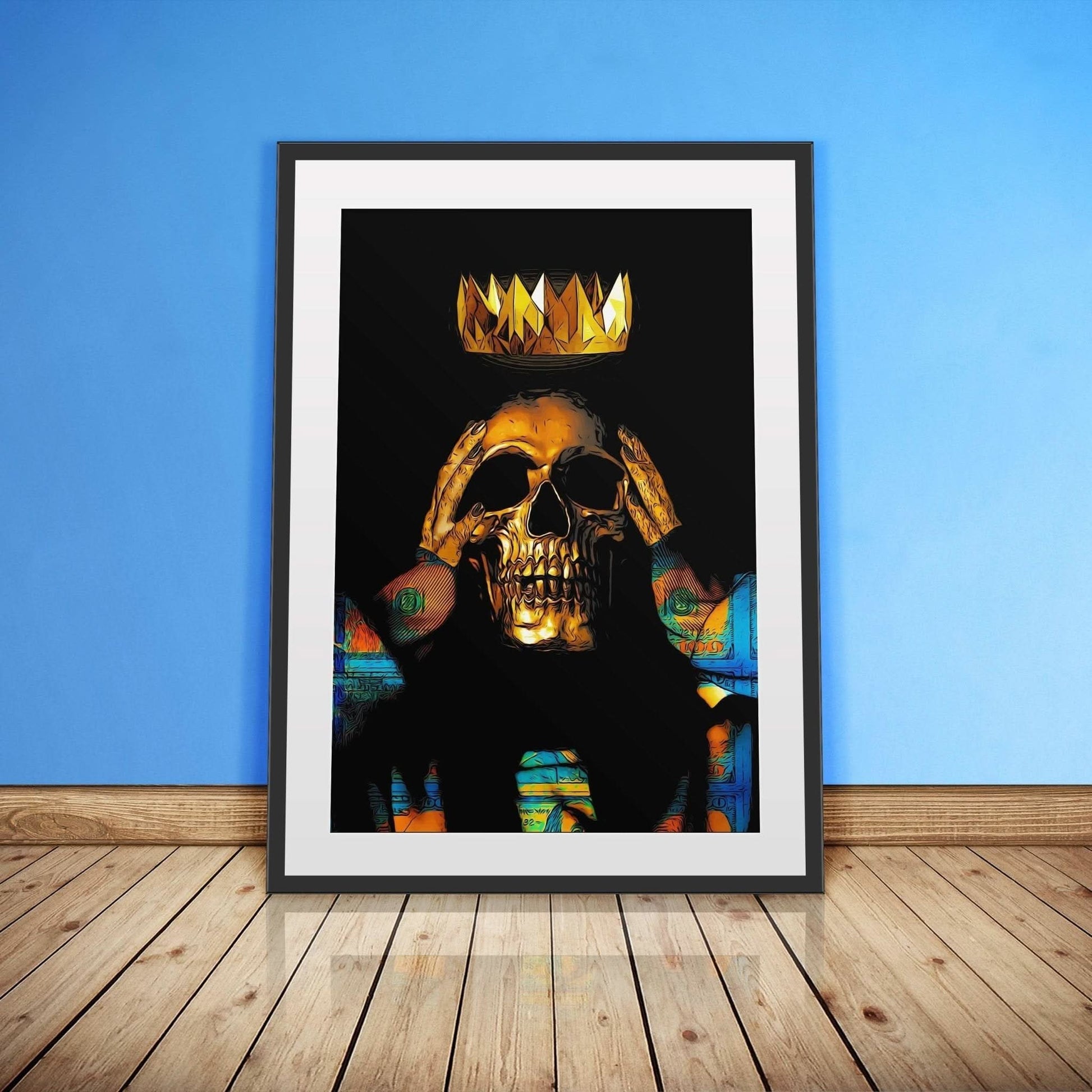 Gold Skull King Semi - gloss Print - Luxury Wall Art