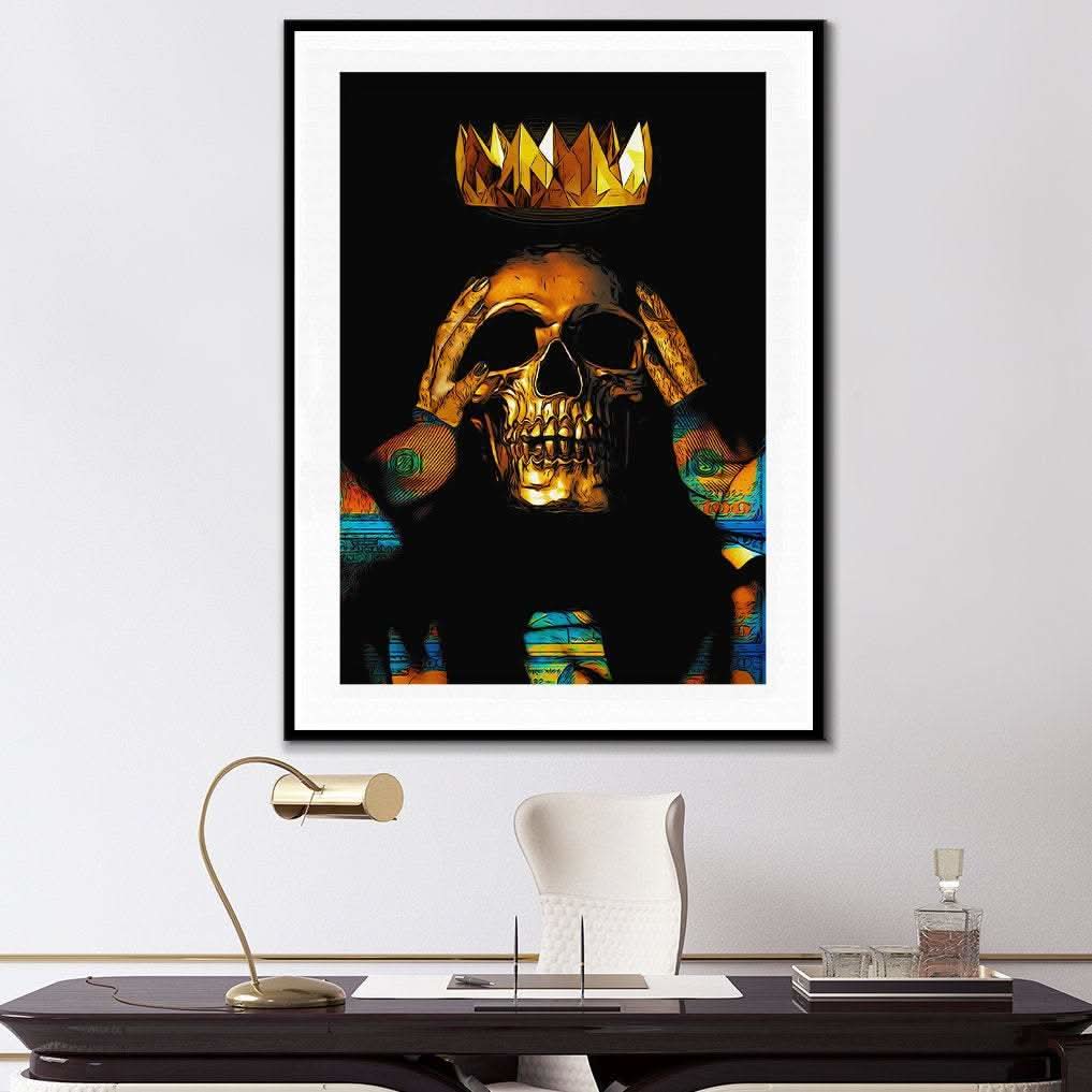 Gold Skull King Semi - gloss Print - Luxury Wall Art