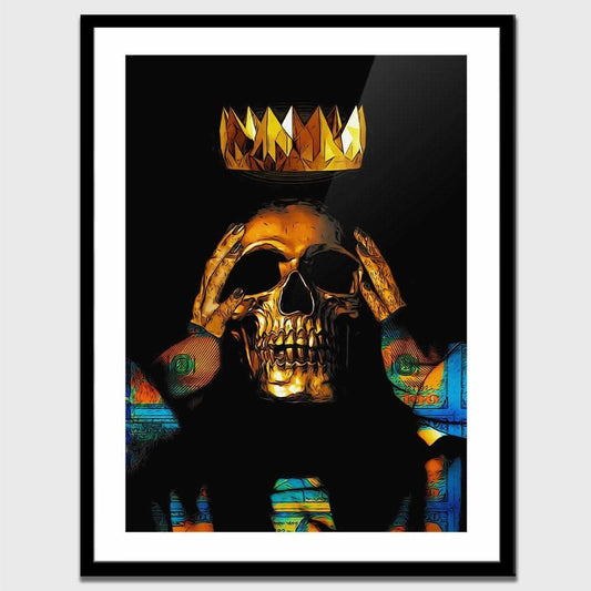 Gold Skull King Semi - gloss Print - Luxury Wall Art