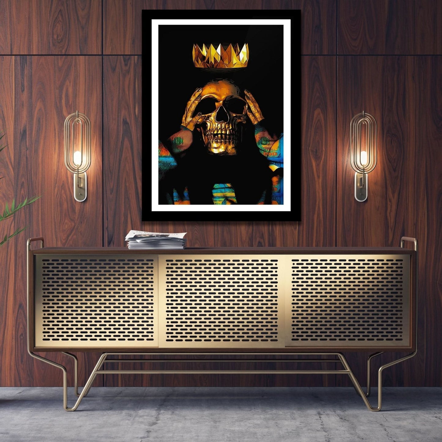 Gold Skull King Semi - gloss Print - Luxury Wall Art