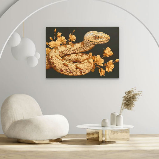 Gold Snake Scales - Wall Art in Black Frame