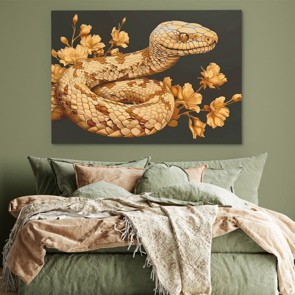 Gold Snake Scales - Large Canvas Print