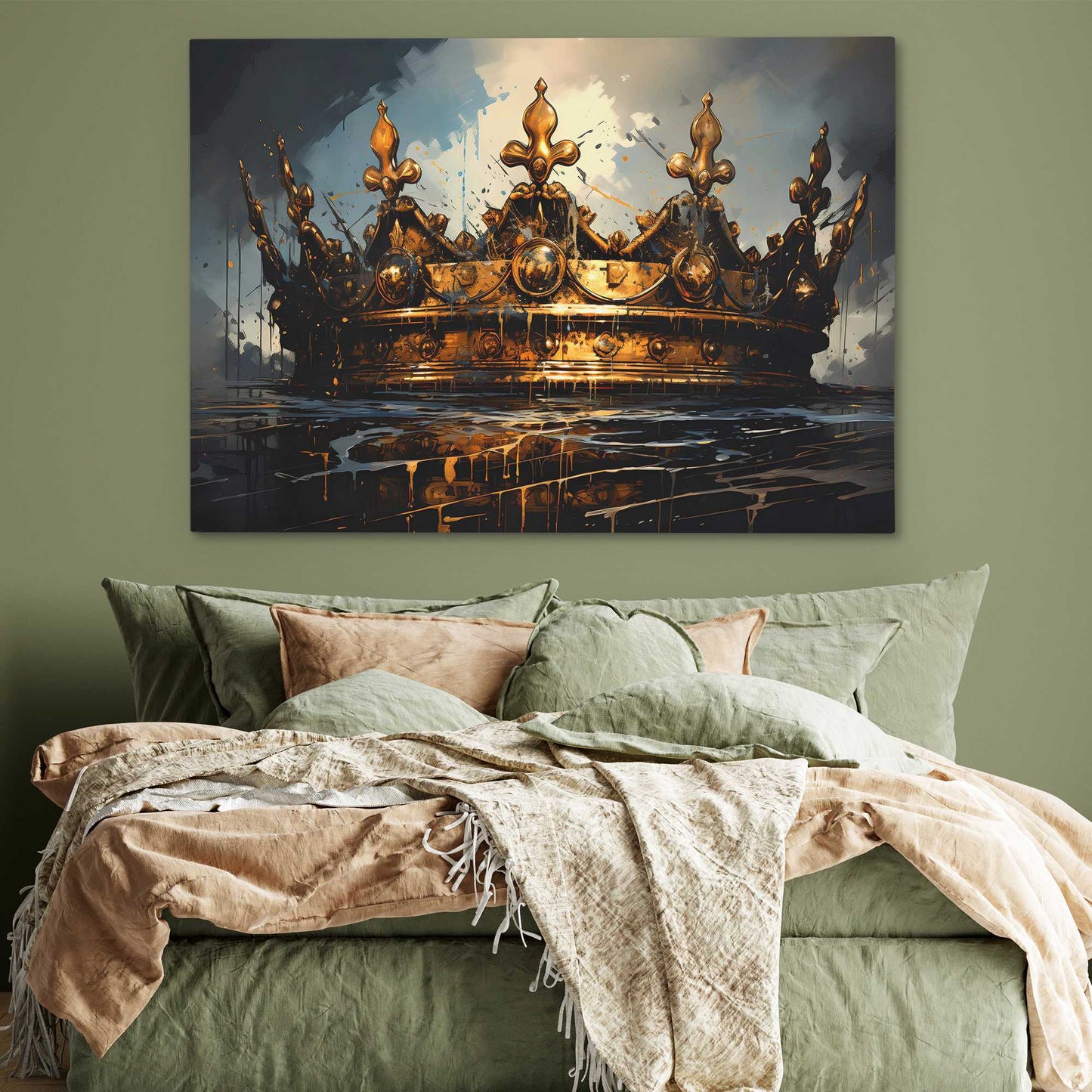 Gold Sovereign - King and Queen Wall Art in Black Frame