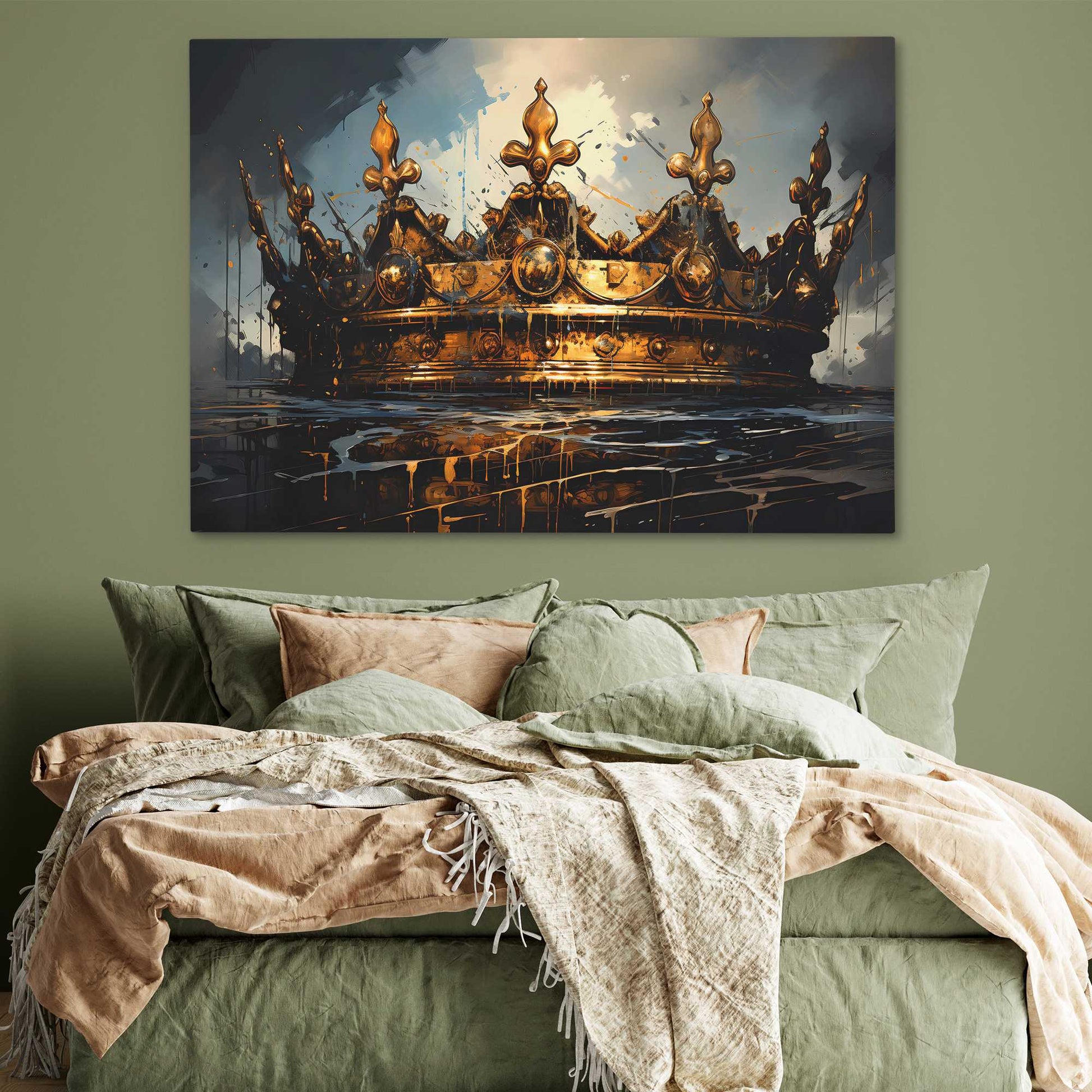 Gold Sovereign - King and Queen Wall Art in Black Frame