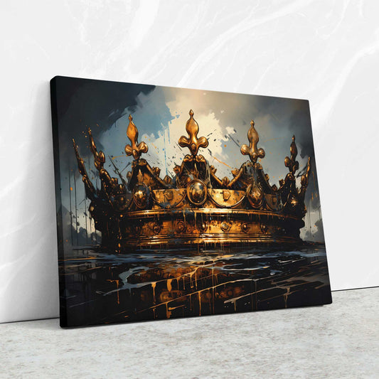 Gold Sovereign - Crown Canvas Wall Art