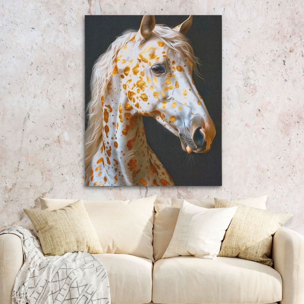 Gold Spots - Wall Art in Black Frame