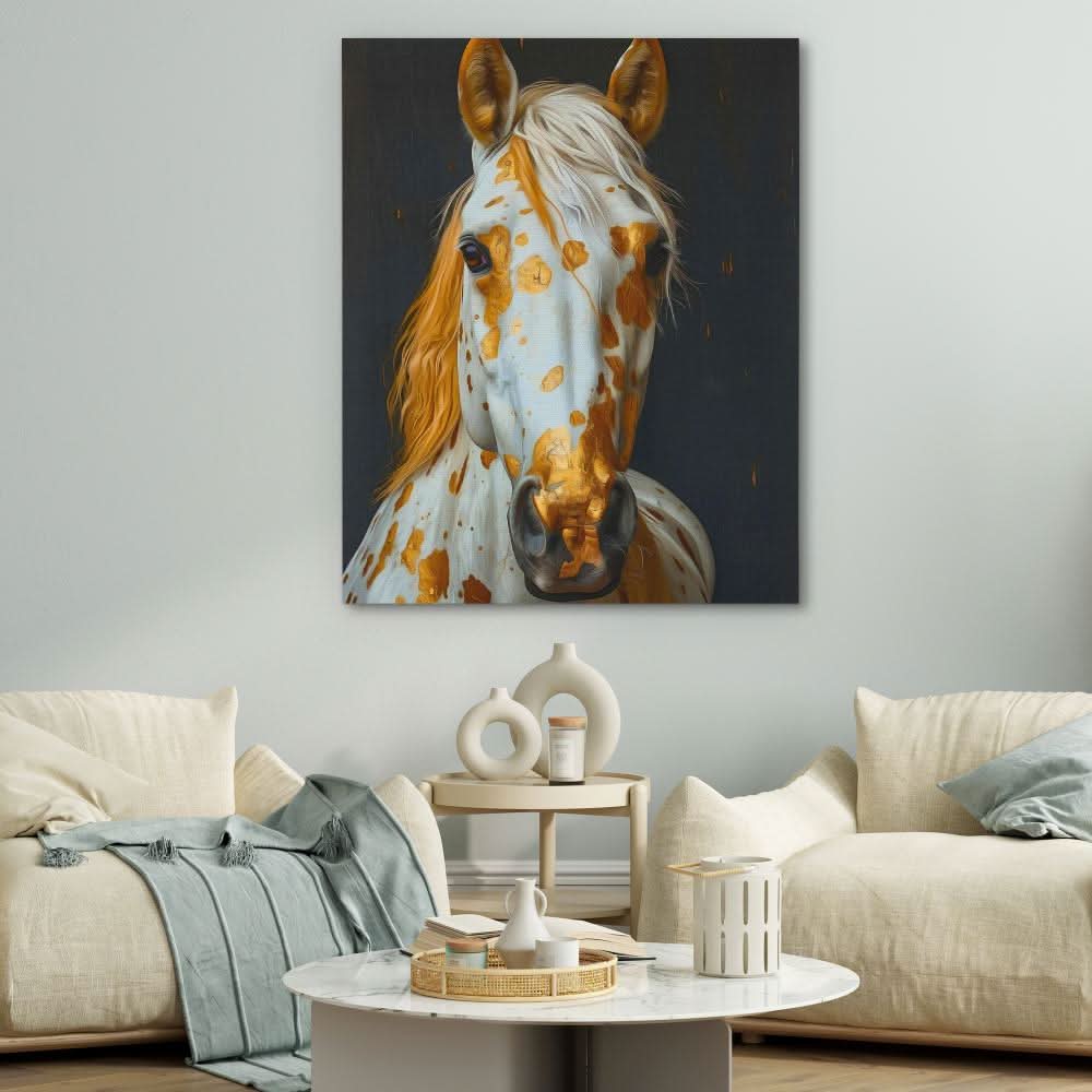 Gold Spotted Horse - Framed Wall Art