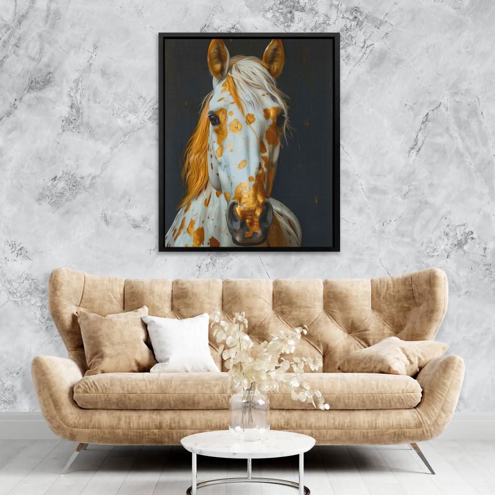 Gold Spotted Horse - Framed Art Print