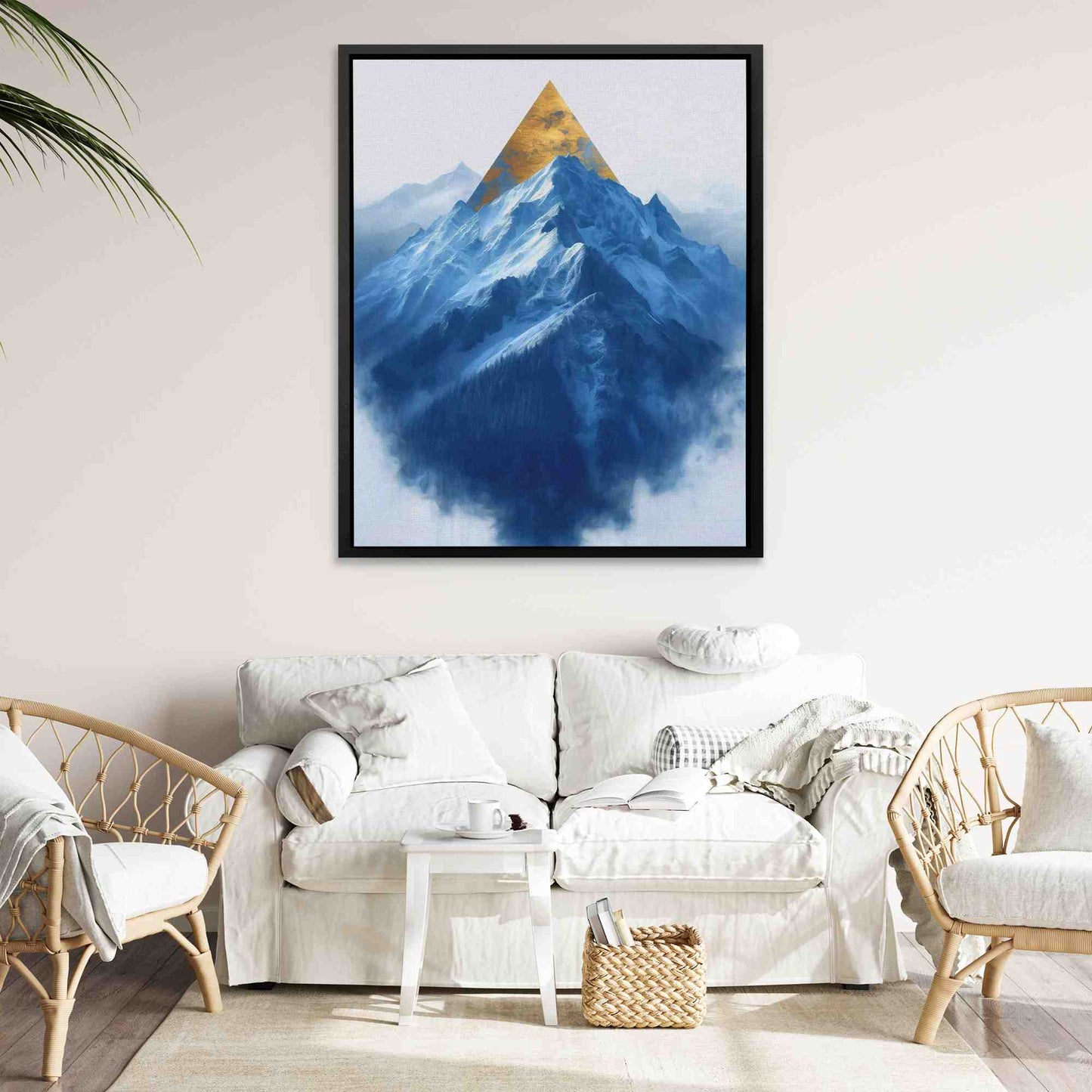 Gold Spring Mountain - Abstract Wall Art in Black Frame
