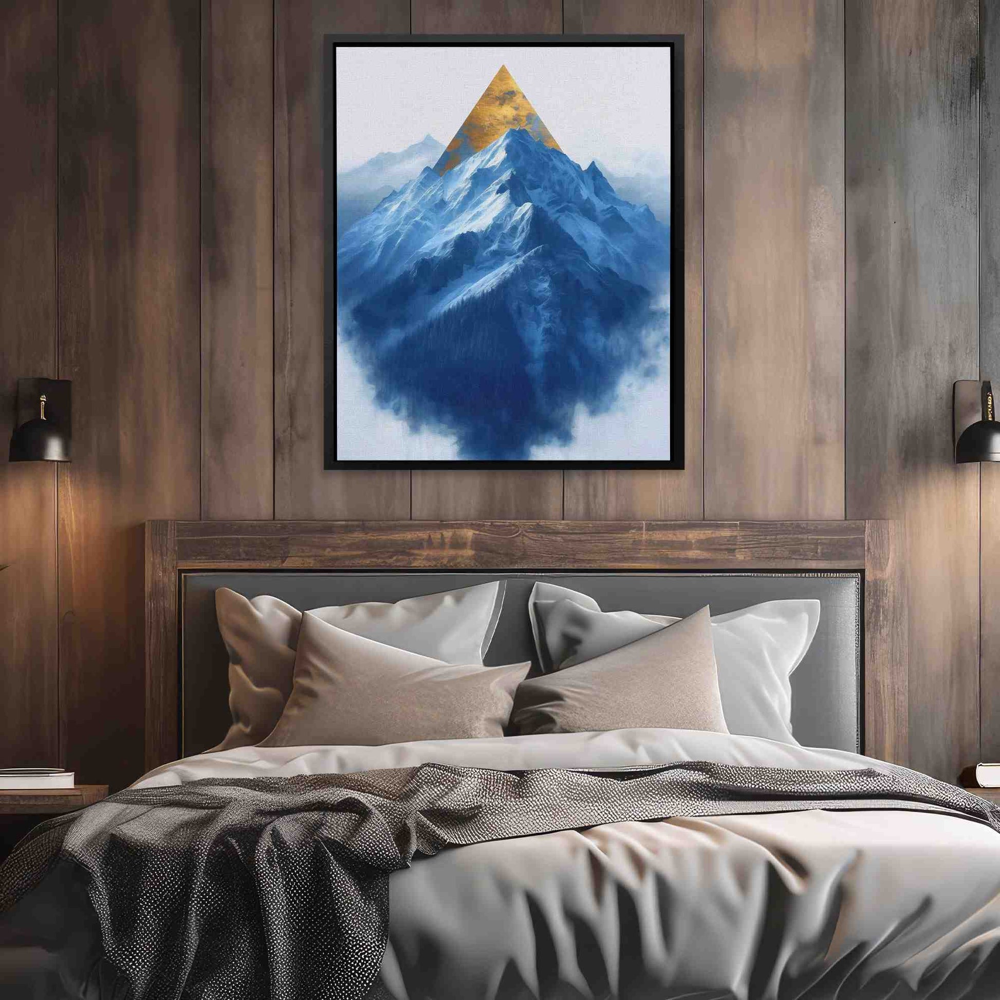 Gold Spring Mountain - Nature Wall Art in Black Frame