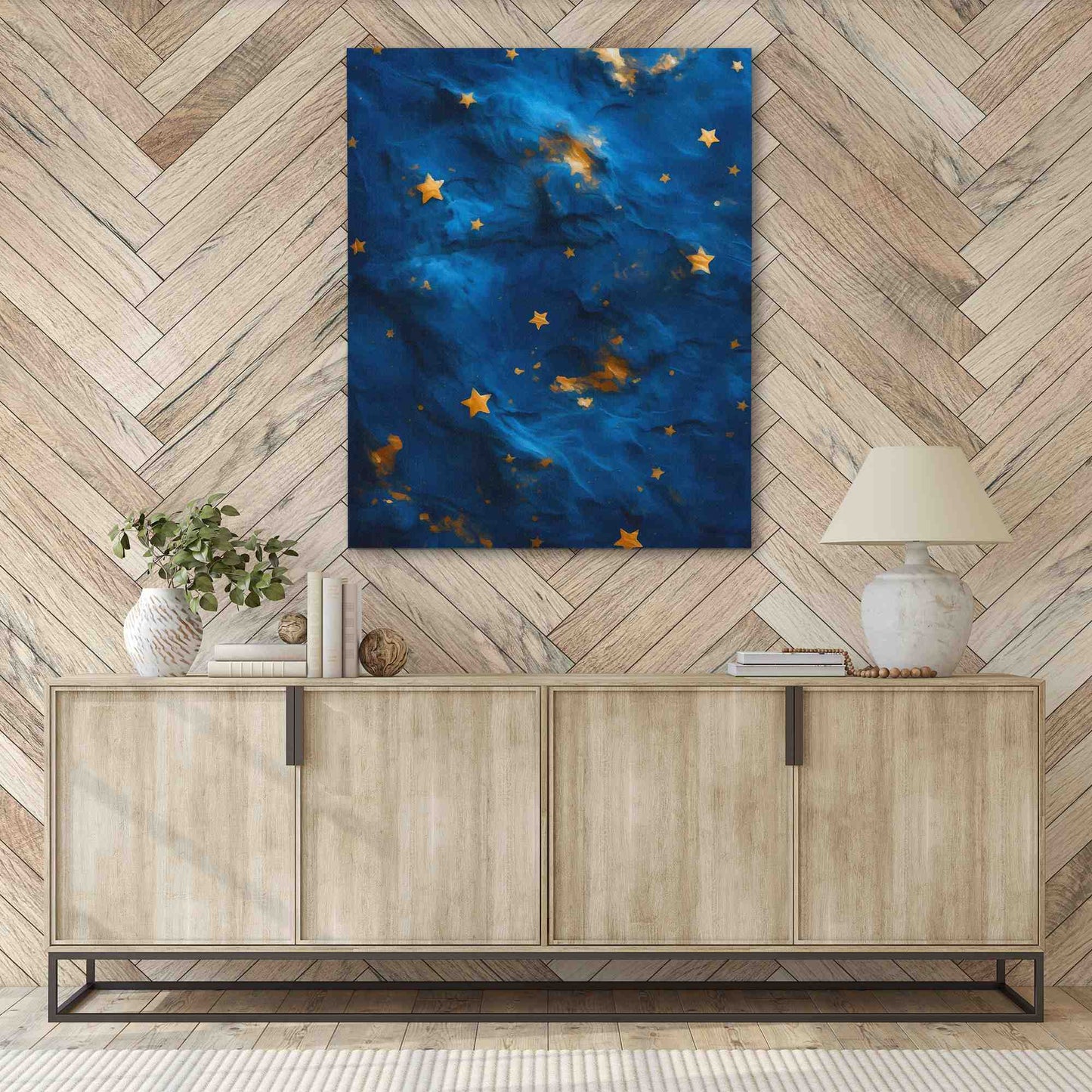 Gold Stars - Large Abstract Canvas Print