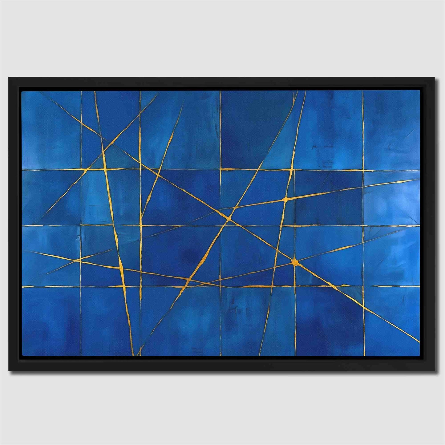 Gold Strands - Blue Pattern Canvas Print