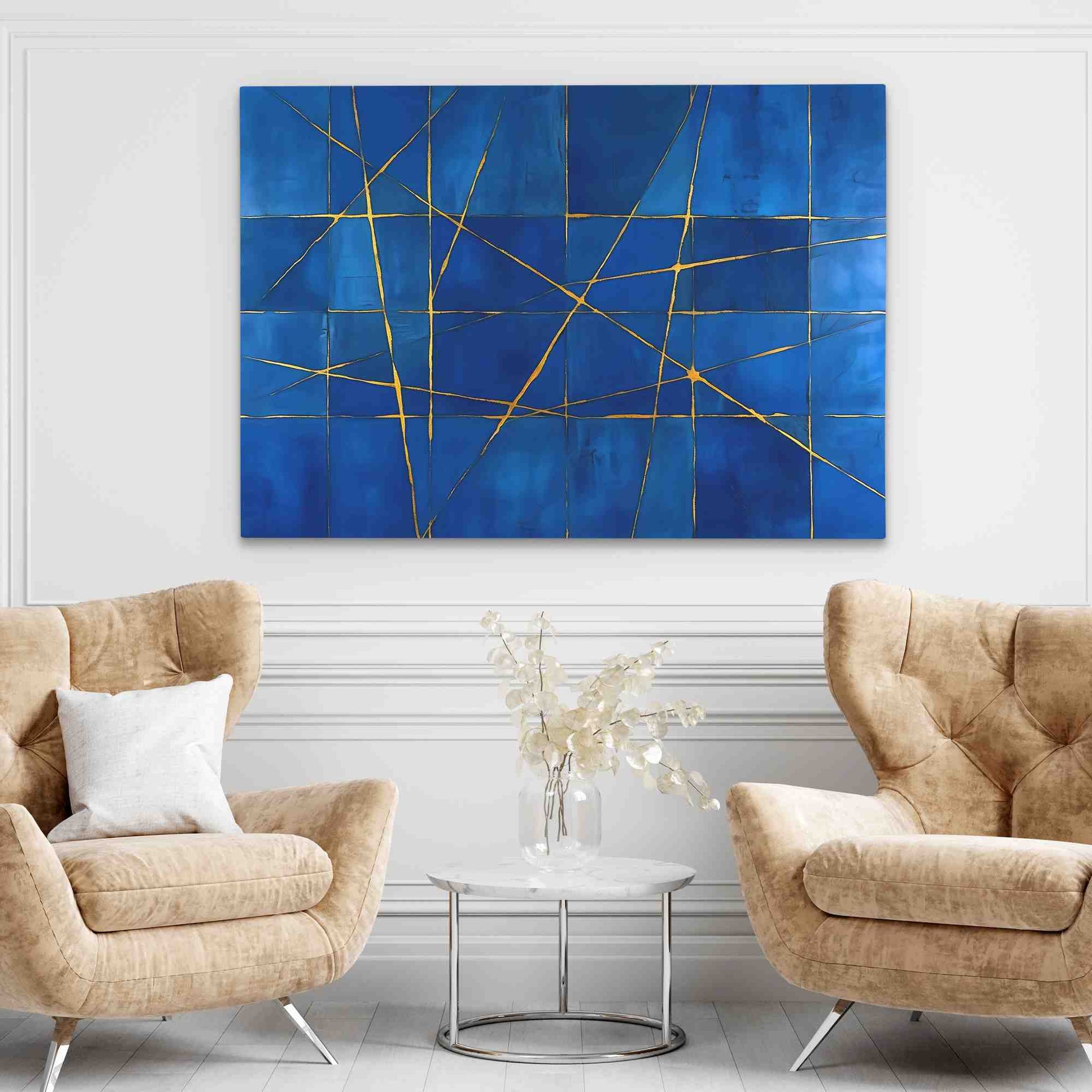 Gold Strands - Large Abstract Canvas Print