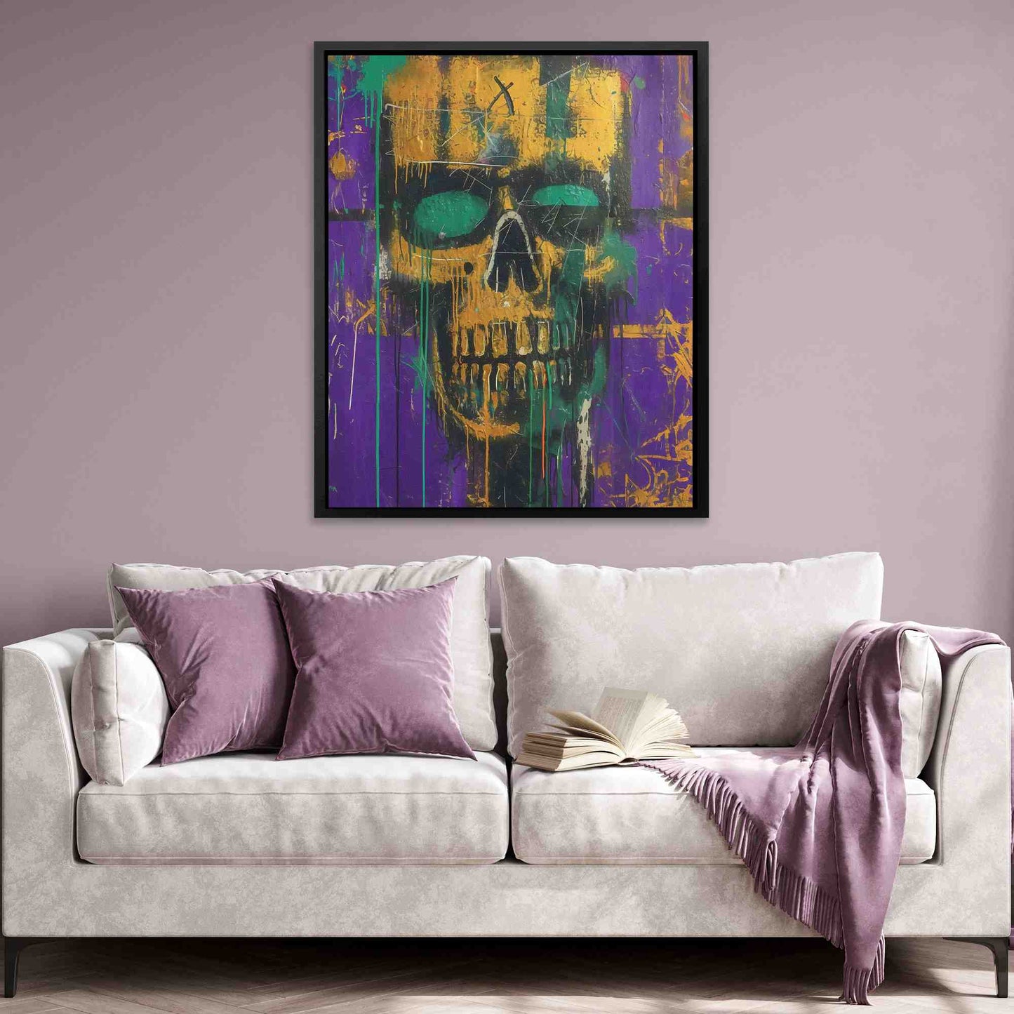 Gold Zombie - Macabre Wall Art in Black Frame