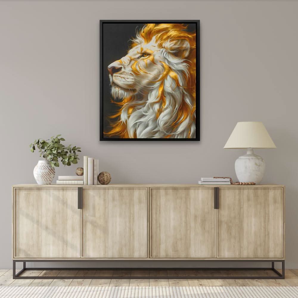 Golden Albino Lion - Albino Art for Bedroom