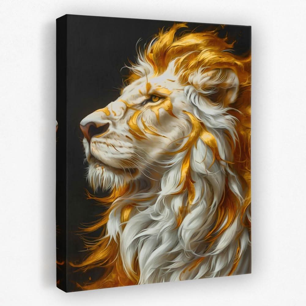 Golden Albino Lion - Albino Canvas Wall Art