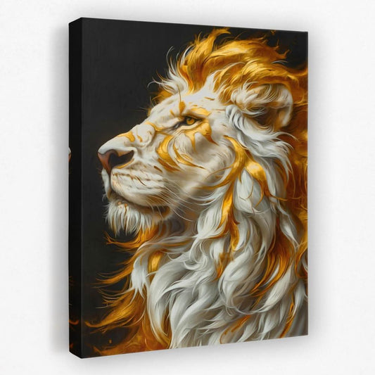 Golden Albino Lion - Albino Canvas Wall Art