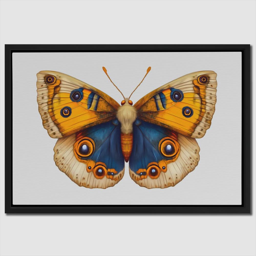 Golden and Blue Butterfly - Butterfly Art for Bedroom