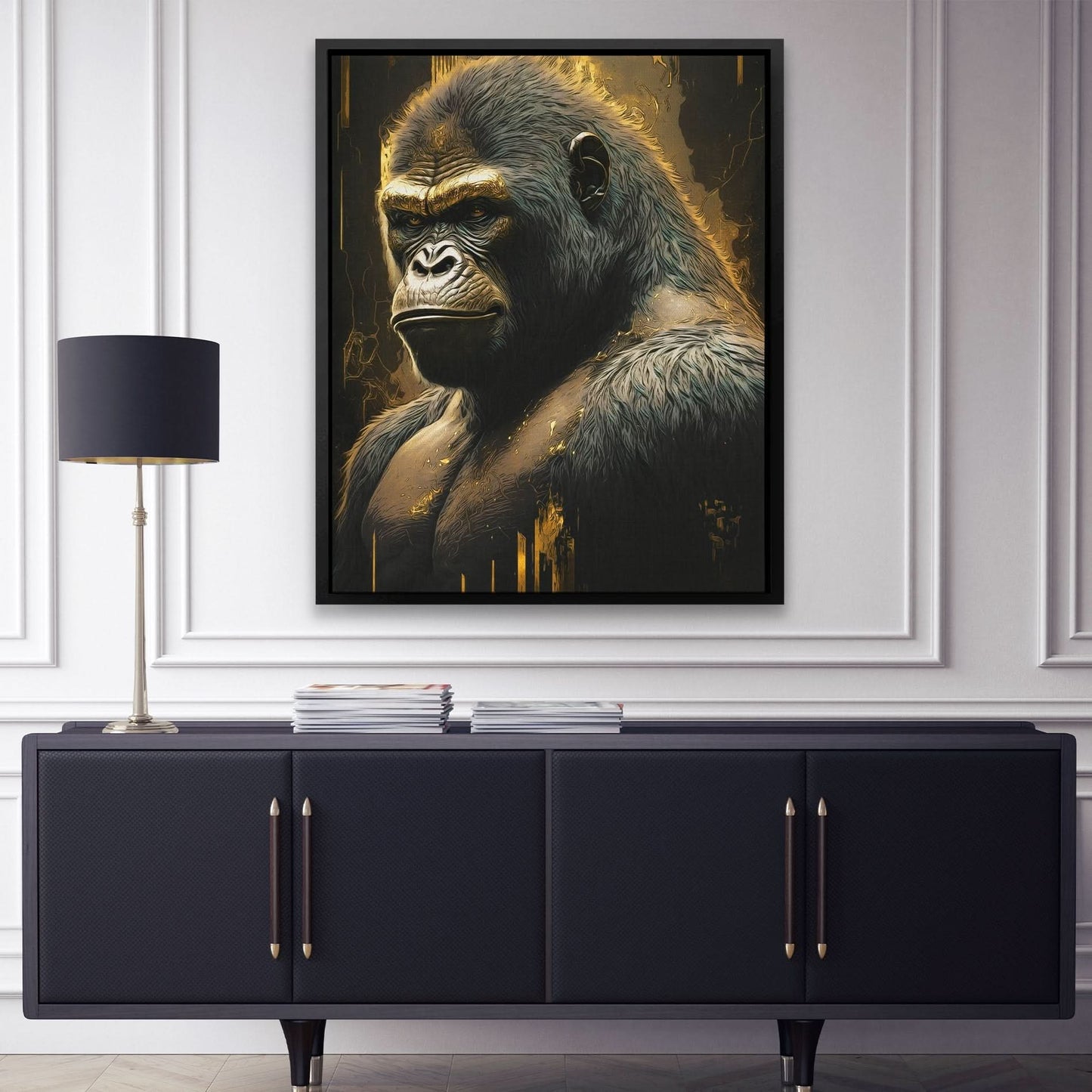 Golden Ape - Oversized Animals Canvas Wall Art