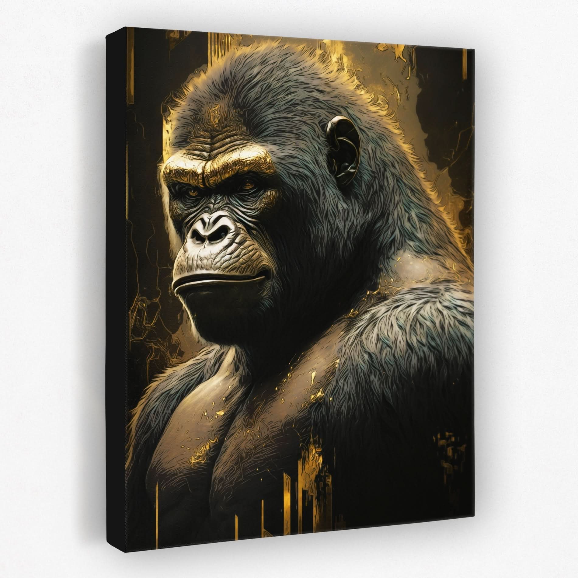 Golden Ape - Wall Art in Black Frame