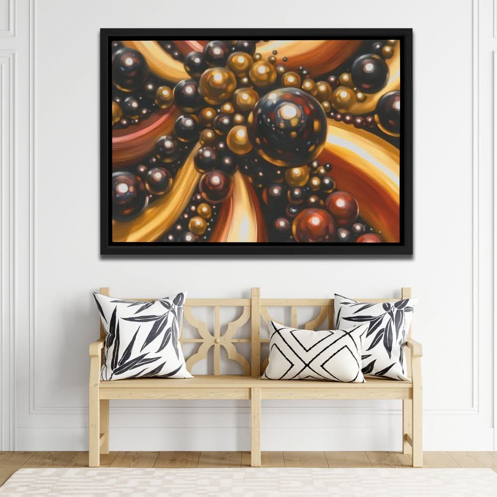 Golden Balls - Large Abstract Canvas Print