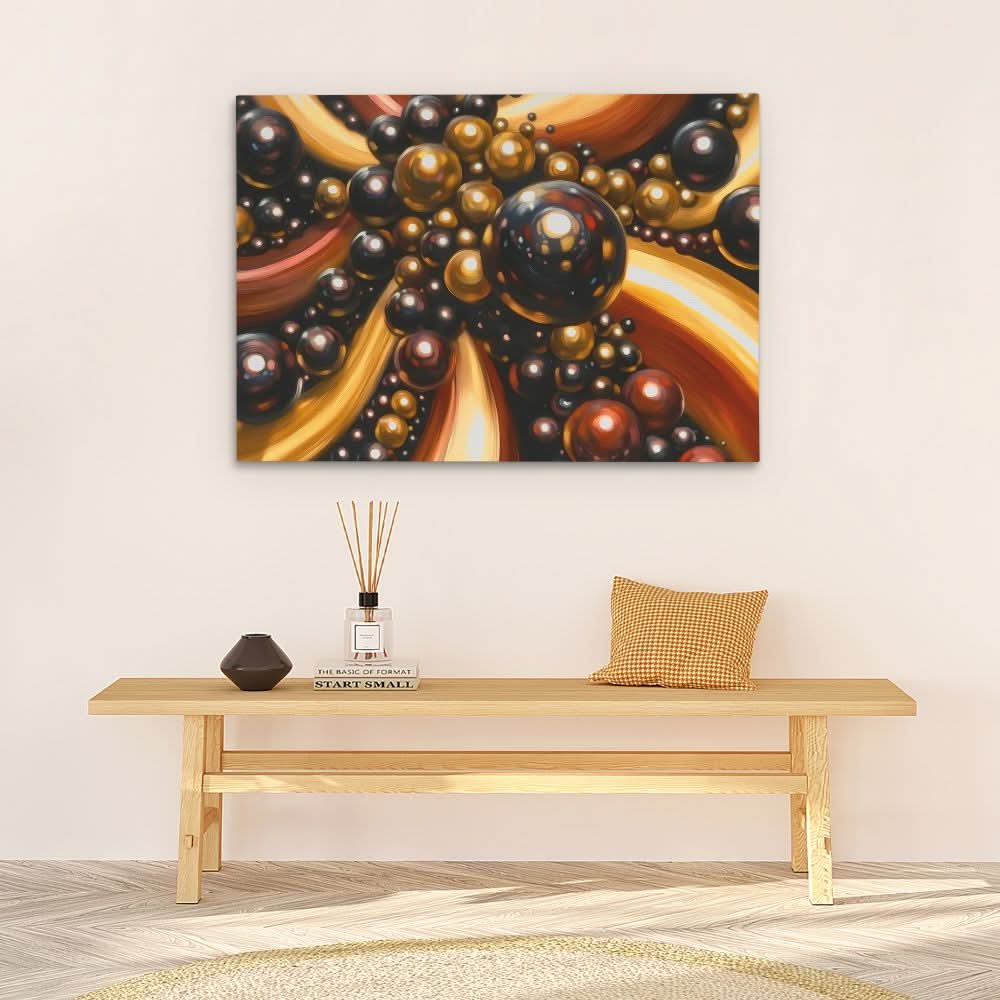 Golden Balls - Black and Gold Canvas Print