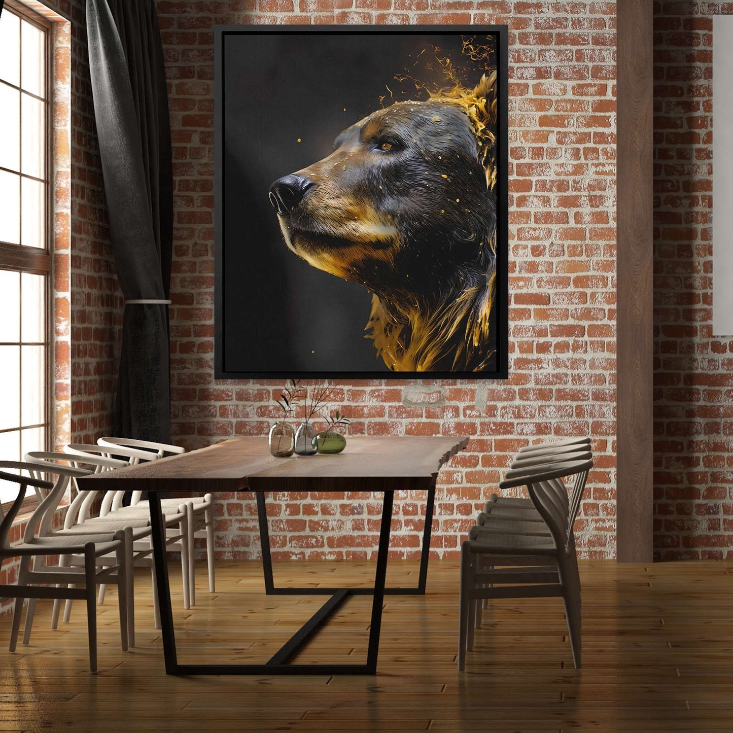 Golden Bear - Black Bear Canvas Print